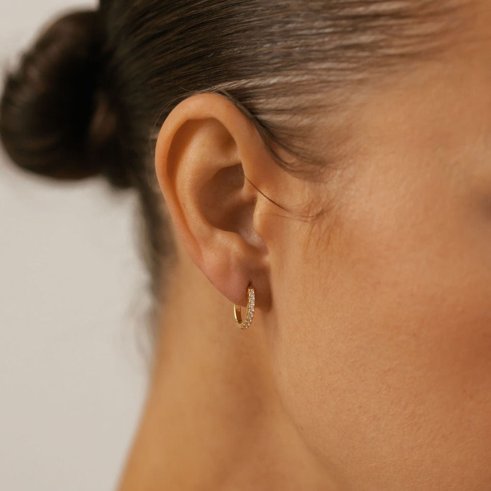 Shine Like A Star Pave Hoop Earrings