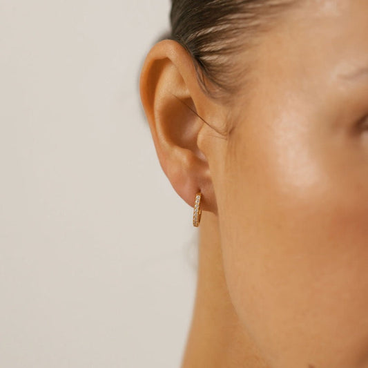 Shine Like A Star Pave Hoop Earrings